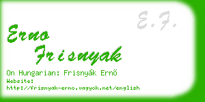 erno frisnyak business card
