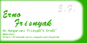 erno frisnyak business card